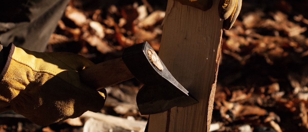 Building a Rocket-Stove with Axe and Saw only